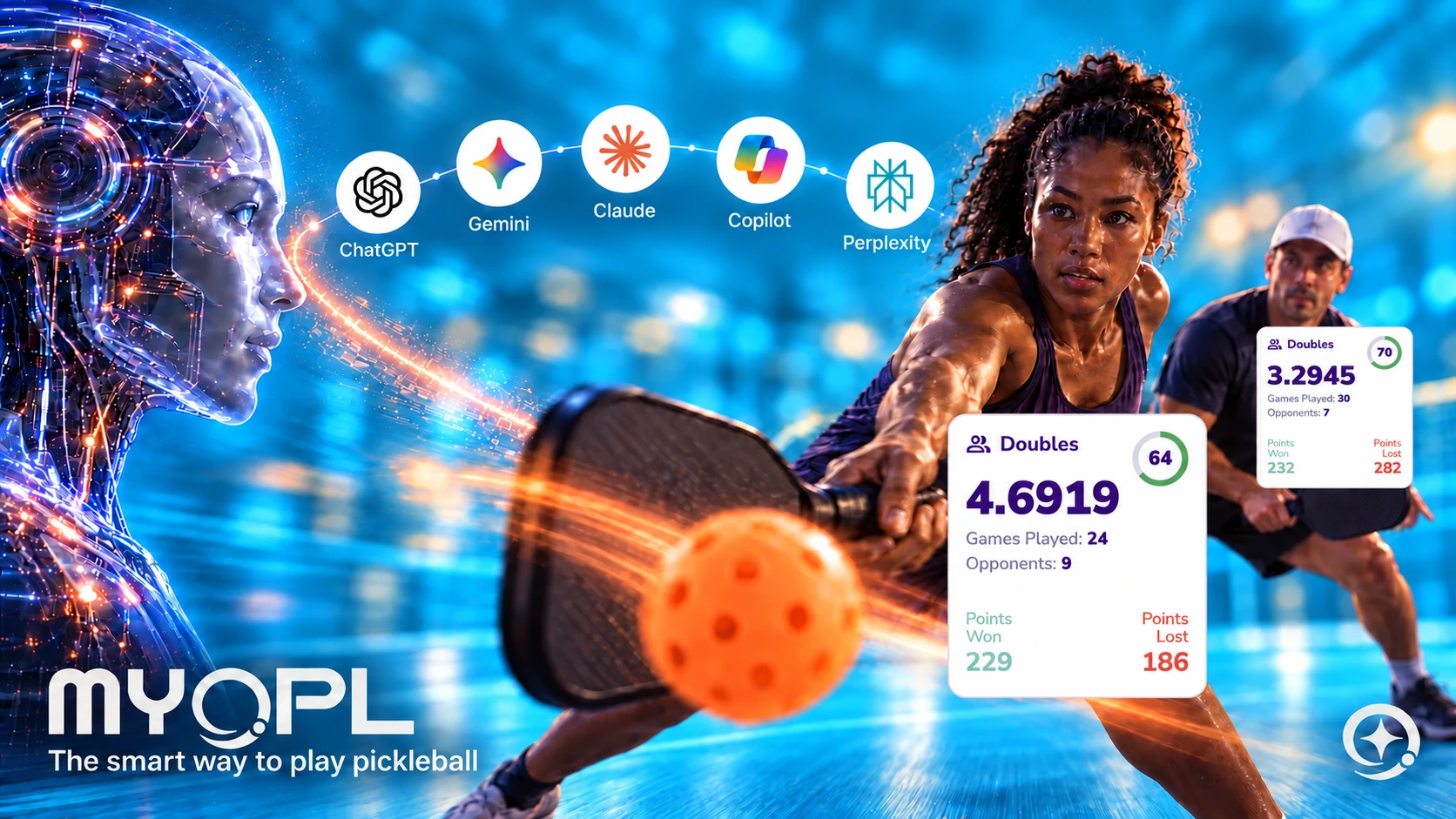 Ratings de pickleball con IA: OPL de 4 decimales